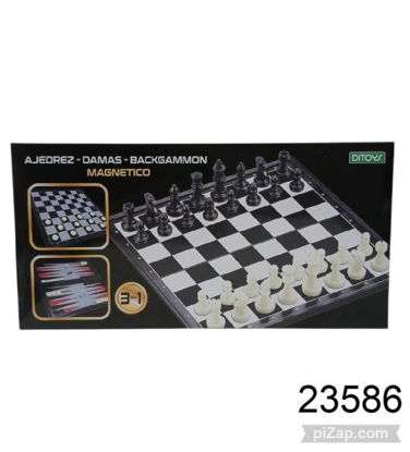 Imagen de 3 EN 1 AJEDREZ DAMAS BACKGAMON MAGNETICO 3.26